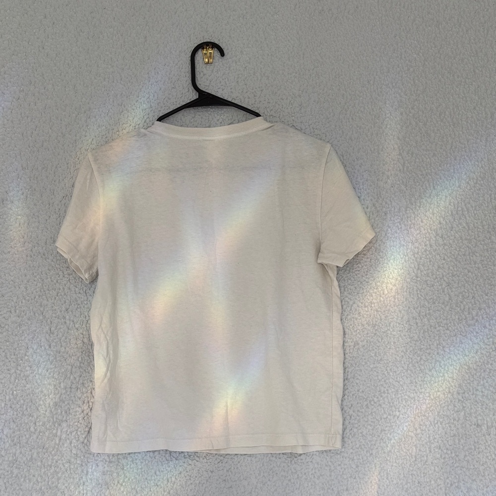 Redone 70s Loose Tee “ I Don’t Do Mornings Graphic - White with Orange Print - Picture 6 of 11